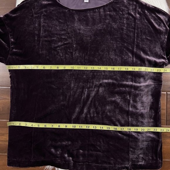 J. Jill Size Medium Fig Velvet‎ Silk Blend Long Sleeve Top - Picture 4 of 8